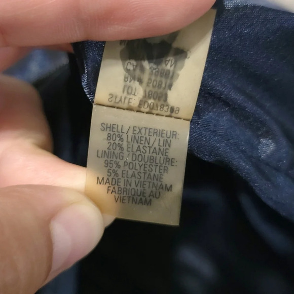 ELIE TAHARI Blue Black Snake Print 80% Linen Pencil Skirt, Fully Lined, Size 10 - Picture 15 of 16